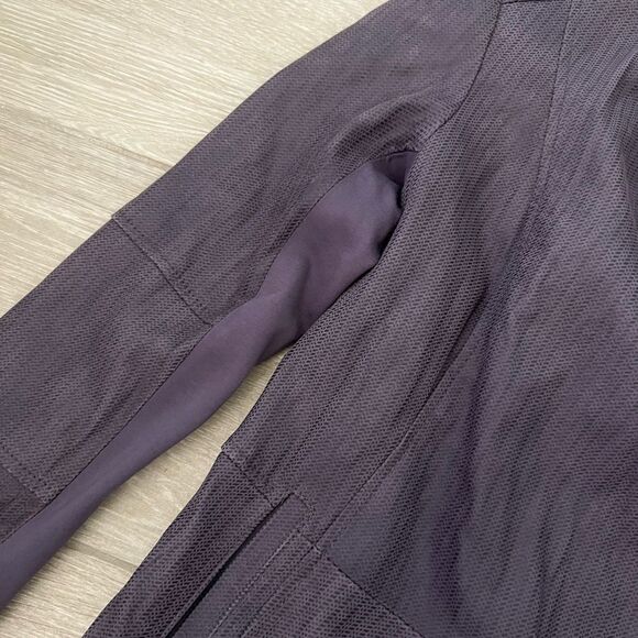 GILI Leather Jacket Open Front size 0 Dusty Purple - Picture 2 of 6